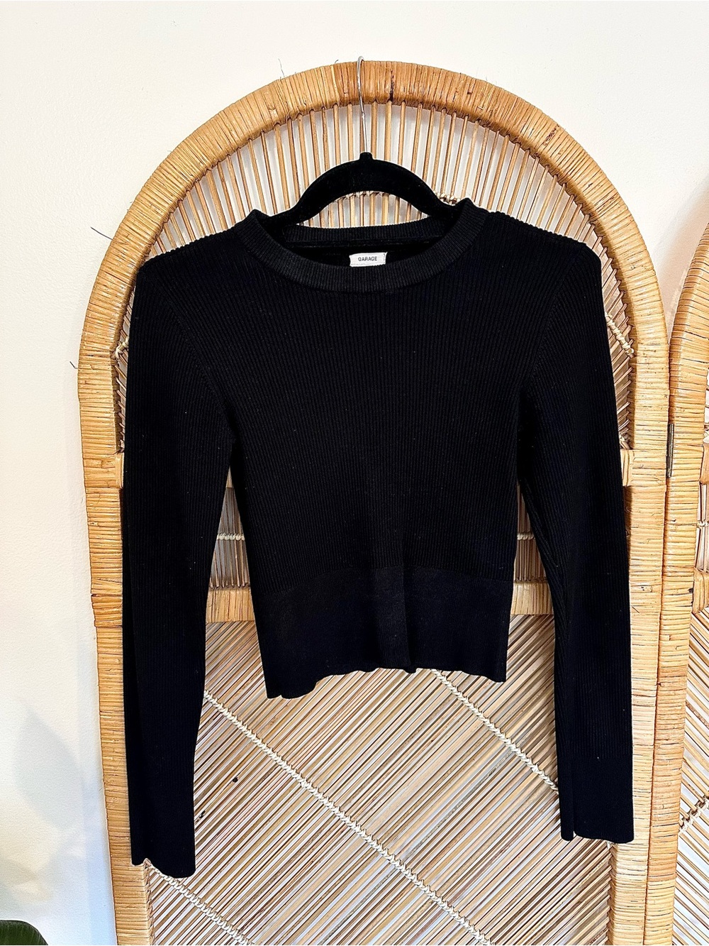 Garage Ribbed Long Sleeve Top